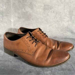 Clarks Brown Leather Oxford Dress Shoes Lace Up Size 10.5